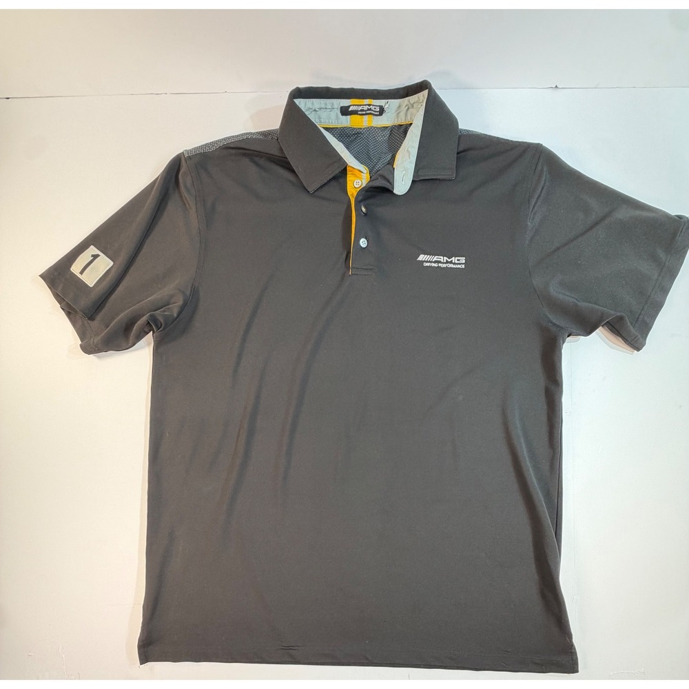 Mercedes Benz AMG Driving Performance Polo Shirt Mens 2XL Grey Short Sleeve